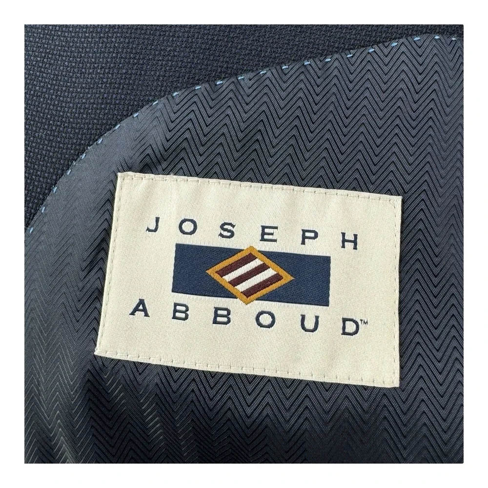 Joseph Abboud 2‎ Button Double Vent Reda Super 110 Wool Blazer 44R Blue w/ Metal